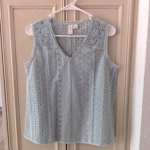 Joie Eyelet Crochet Sleeveless Tank Blouse Size Small New without tags
